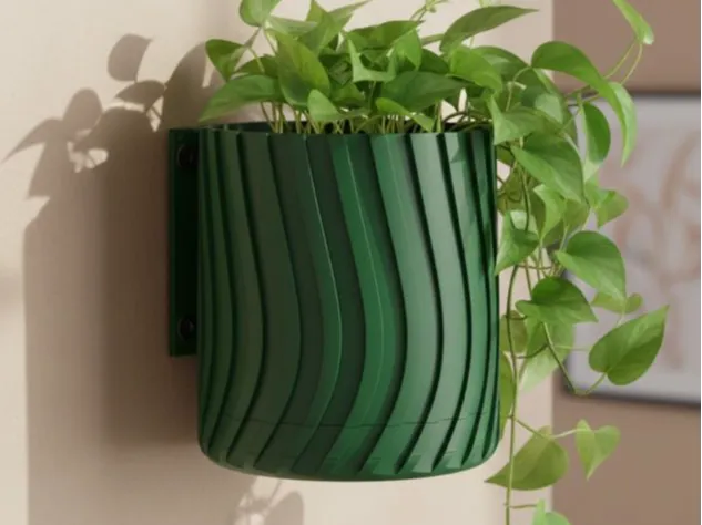 Modern Wall Planter with Hidden Drip Tray - Free 3D Print Model ...