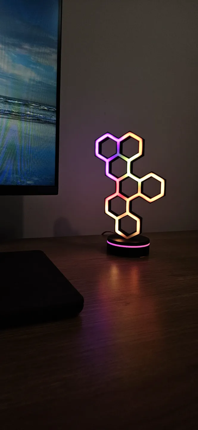 Led Hex Table Hex LED lamp (WLED) by Printspire 3D - MakerWorld
