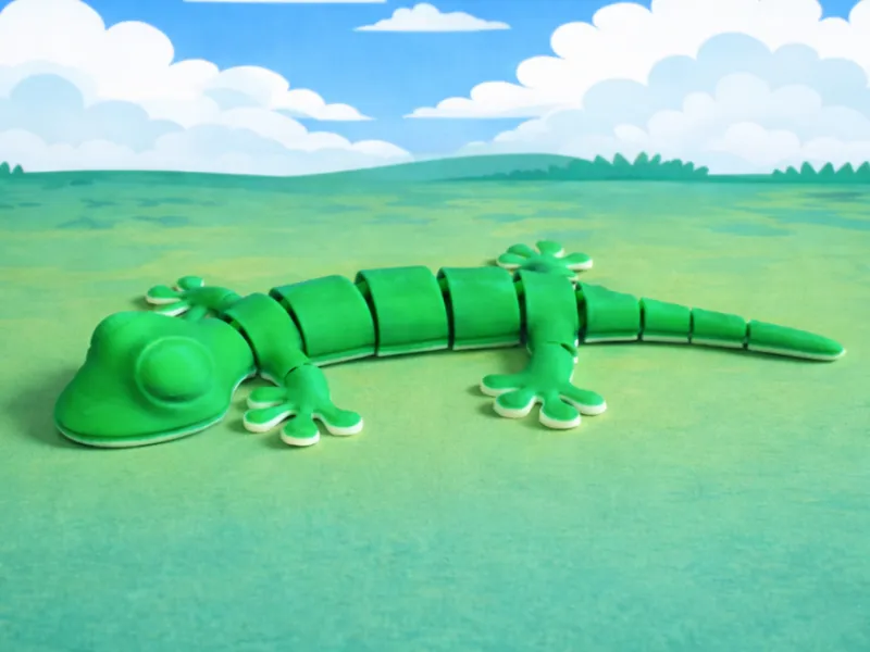 Articulated Cartoon Gecko - Flexible Desk Toy