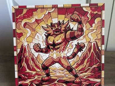 Incineroar Mosaic – 3D Hueforge Pokémon Art