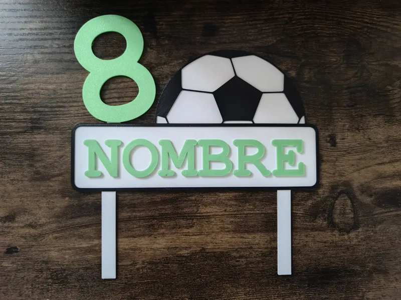 TOPPER FUTBOL NOMBRE Y AÑOS PERSONALIZABLE