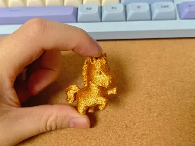 Golden Hooves Bring Good Fortune - Year of the Horse Chibi Lucky Keychain Charm