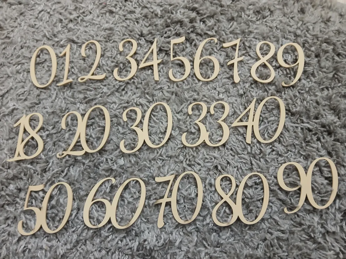 Chiffres décoratifs pour toppers - police Dancing Script