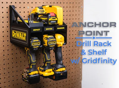 Anchor Point - Drill Rack & Shelf w/ Gridfinity