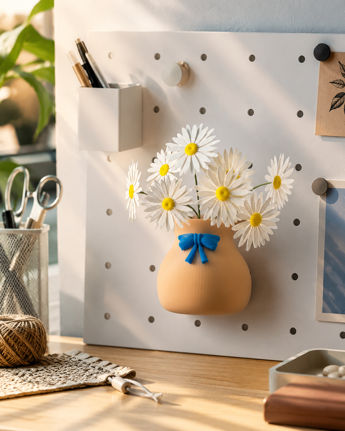 Miniatura 1 do modelo 3D 小雏菊花篮 小雏菊 冰箱贴 花瓶冰箱贴