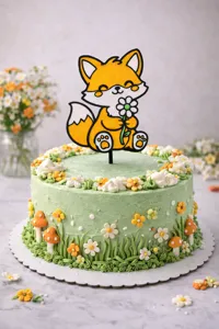 Caketopper_Fuchs mit Blume