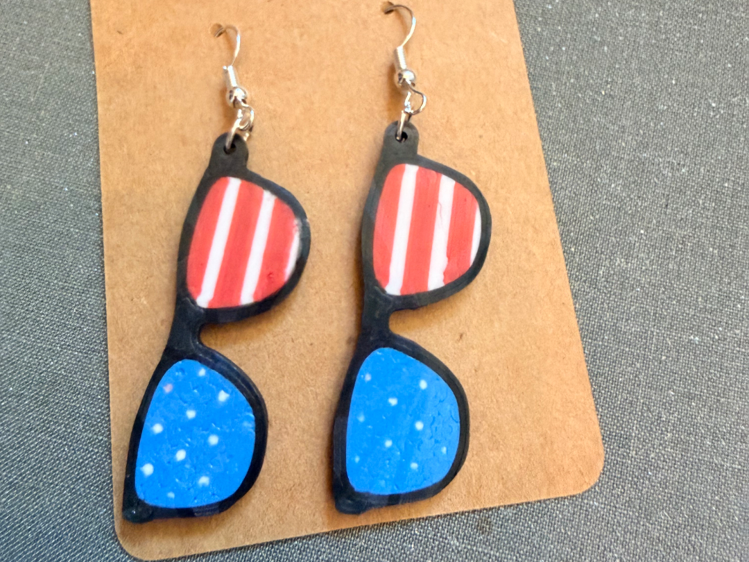 American Flag Sunglasses Earrings