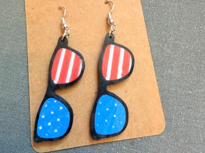 American Flag Sunglasses Earrings
