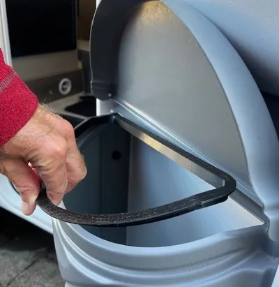 camper caravan waste bin edge