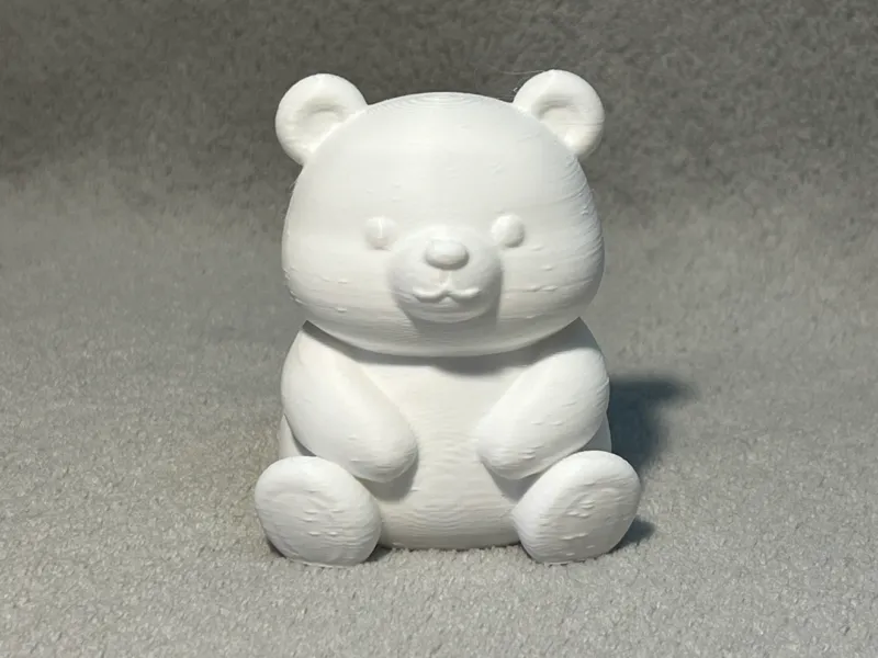 Ourson Assis Minimalist Figurine Facile à Imprimer
