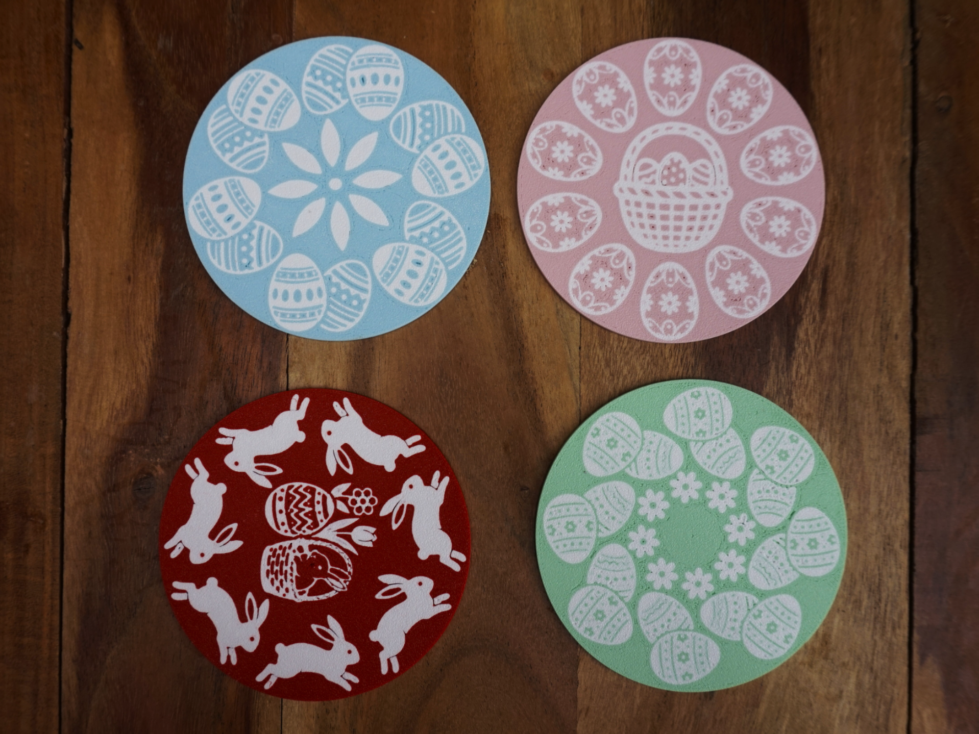Cute Easter Motive Coasters With Storage Container