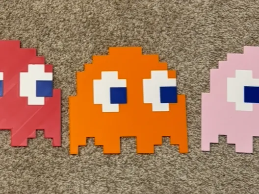 8bit  Pac Man Ghosts Wall Art