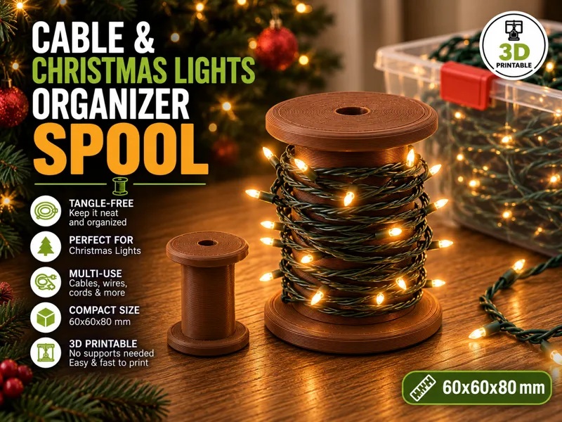 Cable Organizer, Spool, Christmas Lights e Winder 