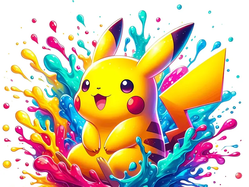 Pokémon Color Splat Pikachu Keychain
