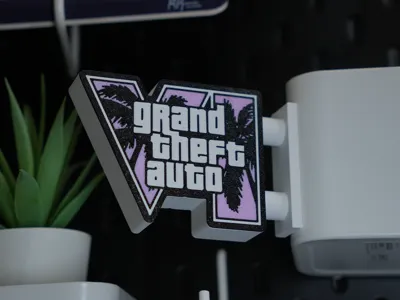 MAGNETIC GTA VI MINI SIGN - GTA 6