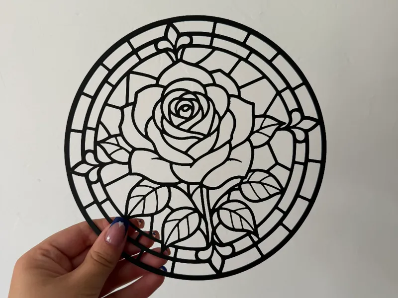 Décoration murale effet vitrail - Magnifique rose