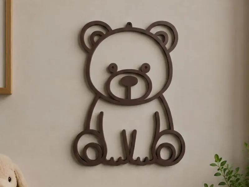 Cute Bear Outline Wall Decor