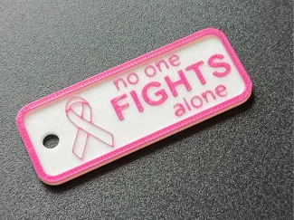 No One Fights Alone Cancer Ribbon Keychain