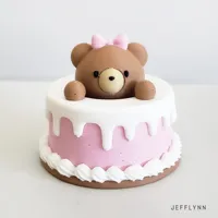 Bear with ribbon or cream + Cake