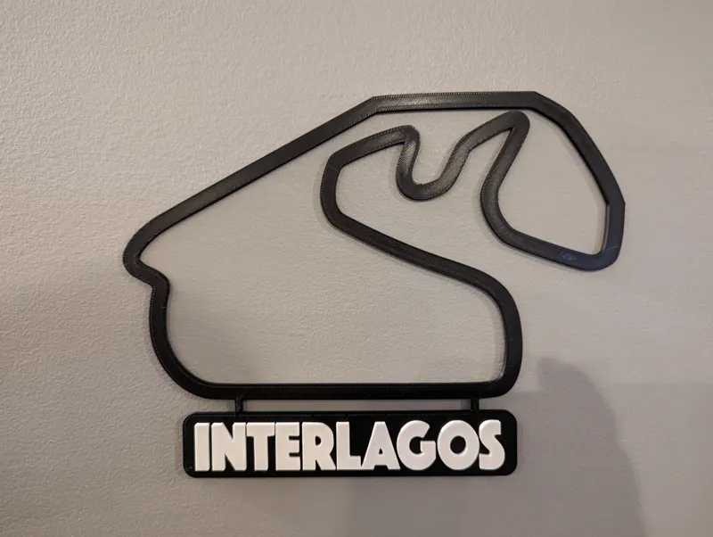 Interlagos Circuit Track Map (with Nameplate)