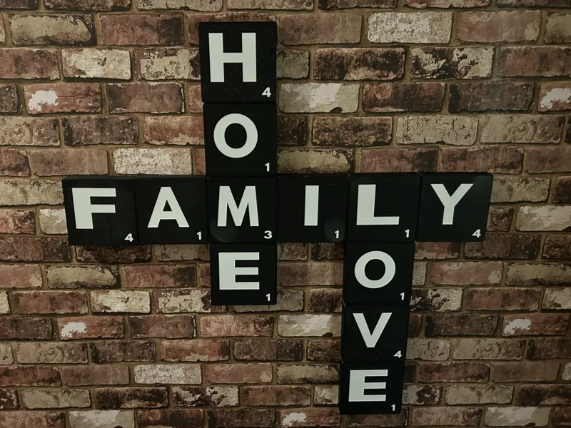 Modular Wall-Mounted Scrabble Letter System