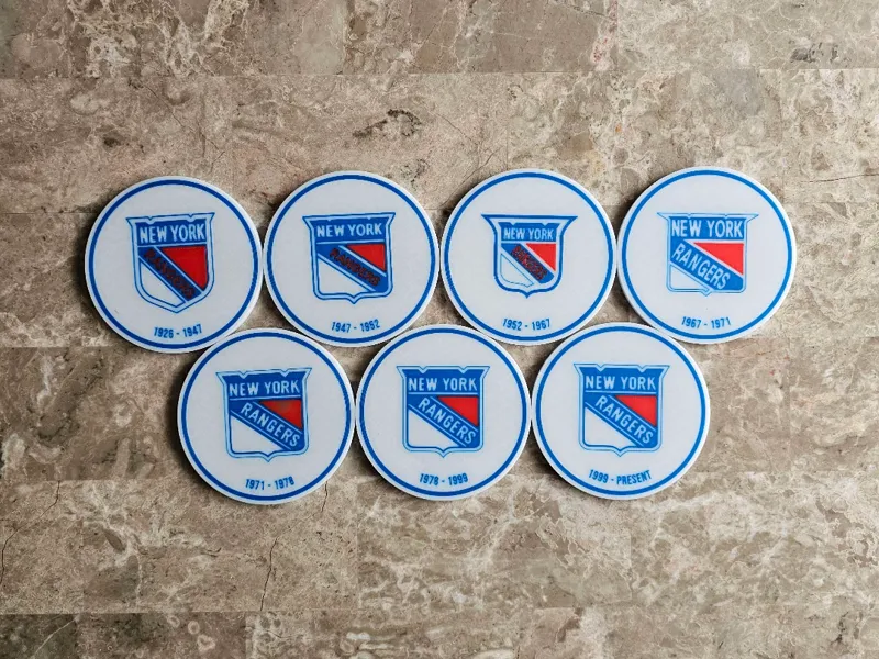 New York Rangers Historical Logo Coasters