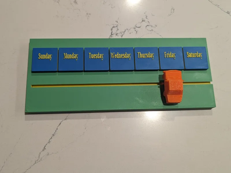 calendar with sliding car