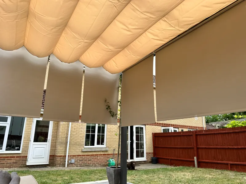 Ikea FÖNSTERBLAD blind pergola connections