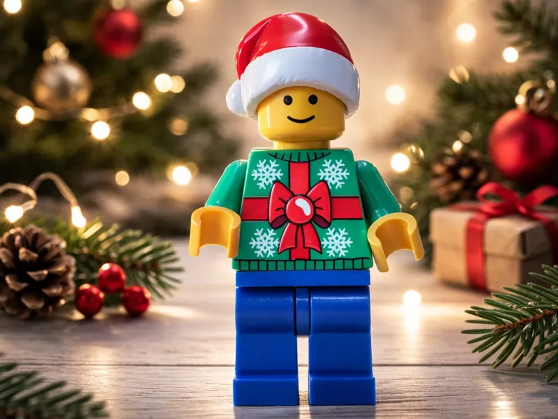 BrickMan 500% - Pull de Noël avec un nœud
