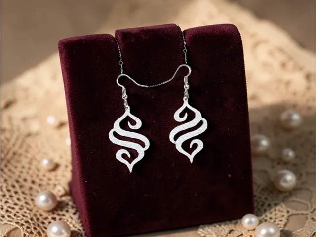 Calligraphic flame silhouette earrings