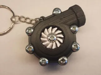 Turbocharger keychain (spinning turbine)