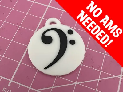 Bass Clef Keychain Charm