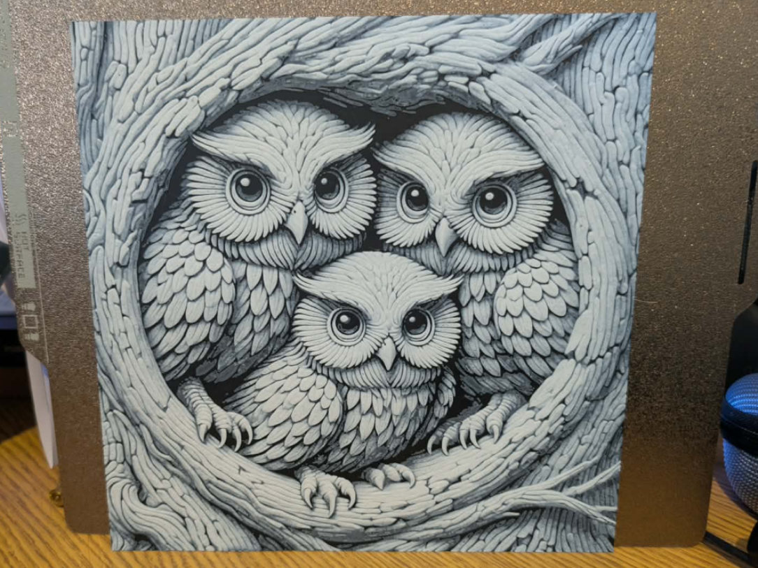 Owl Huddle - Hueforge