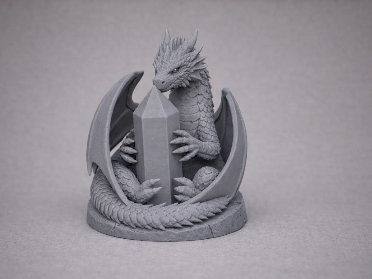 dragon with crystal - Free 3D Print Model - MakerWorld