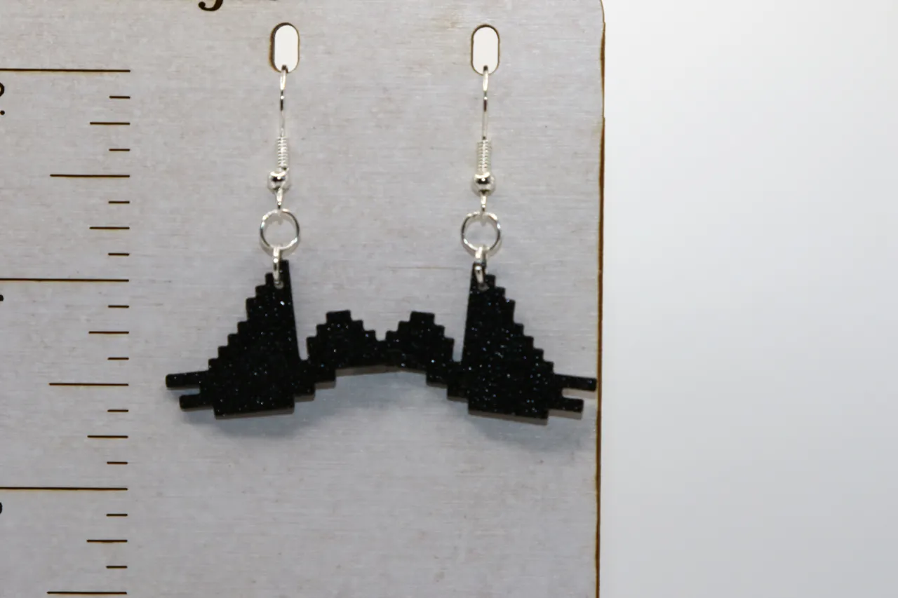 Pixel Dino Pterodactyl Earring view 2