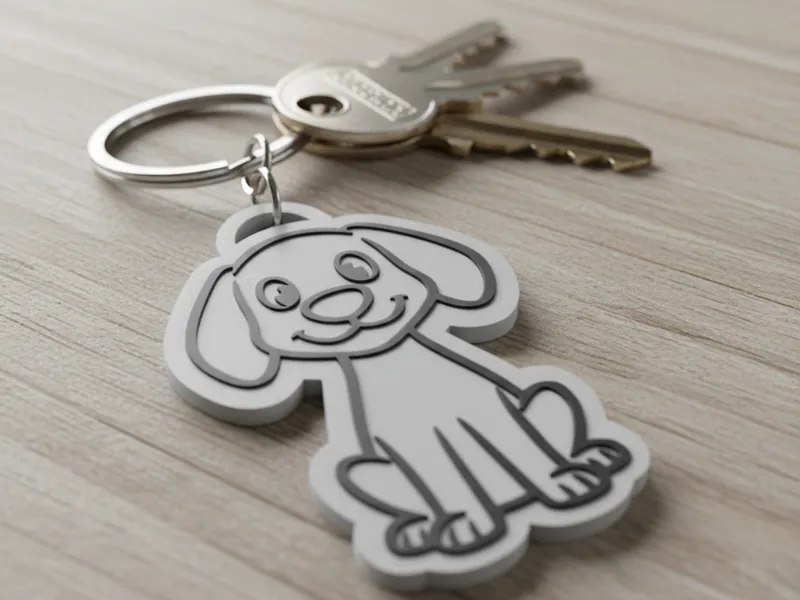 Two-Color "Puppy" Keychain