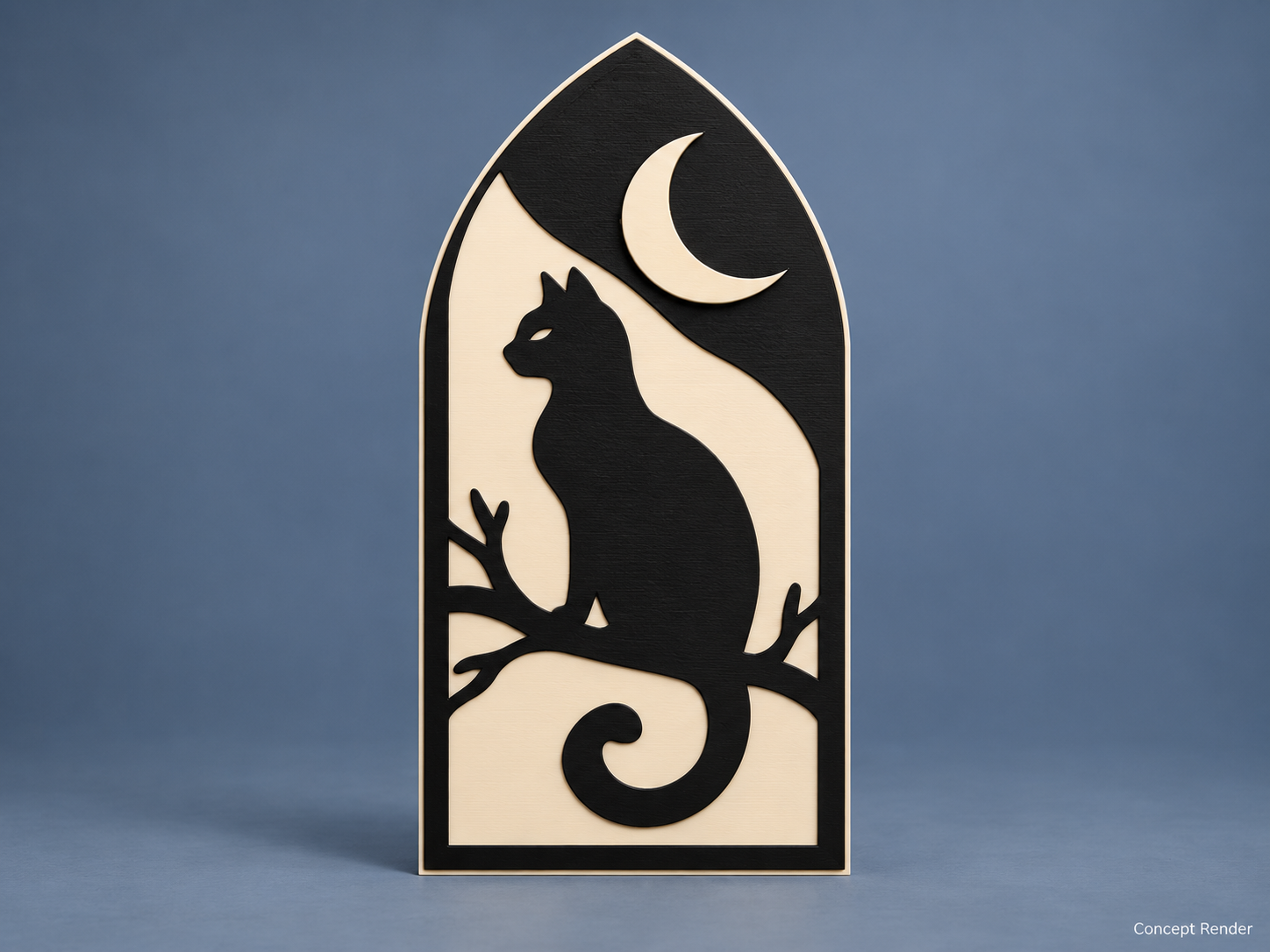 Halloween Black Cat Wall Decor 3D model