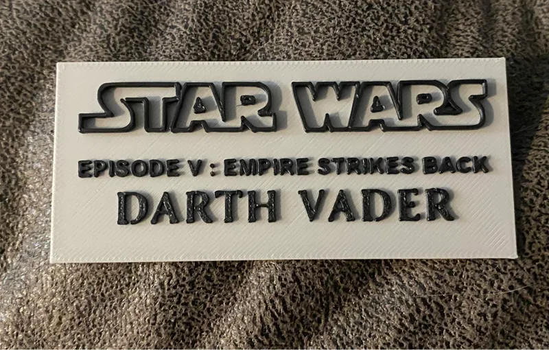 Star Wars display plaque