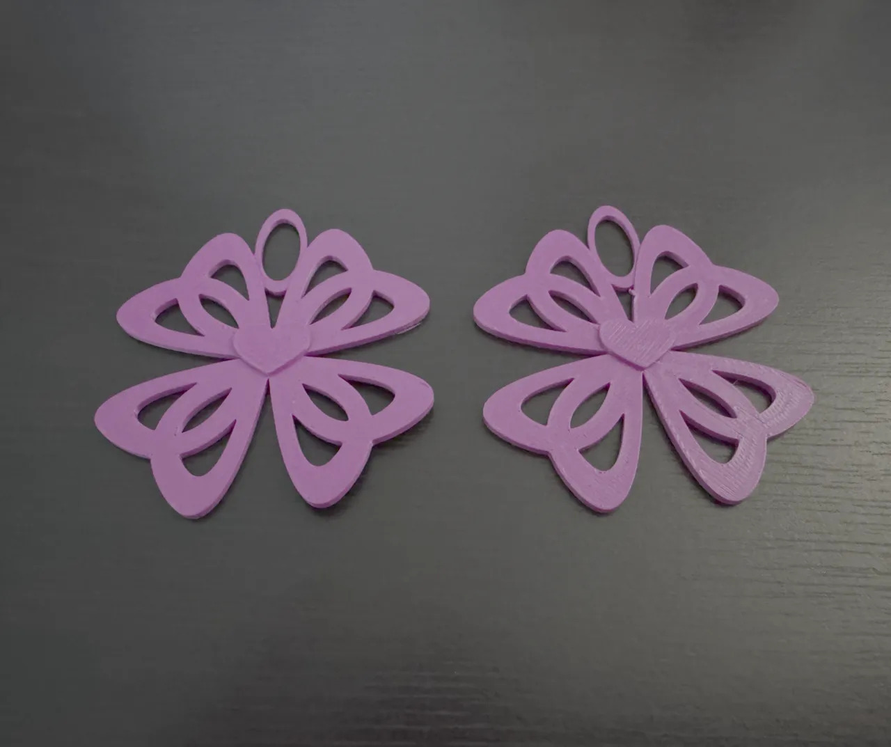 Flower Loop Heart Earrings view 2