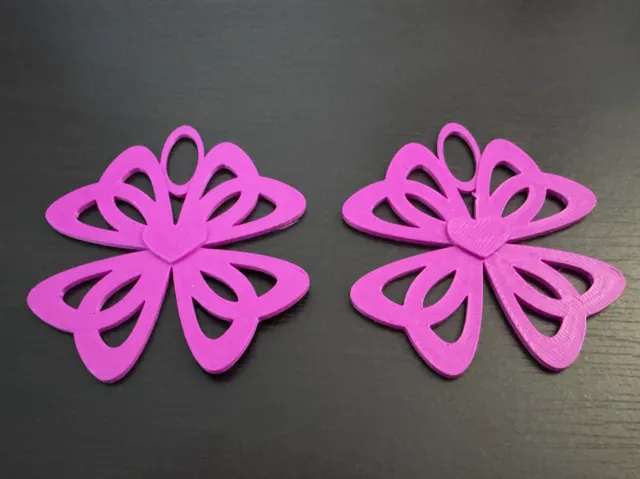 Flower Loop Heart Earrings