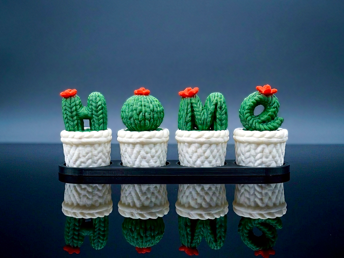 Knit "HOME" Cactus Decor Set