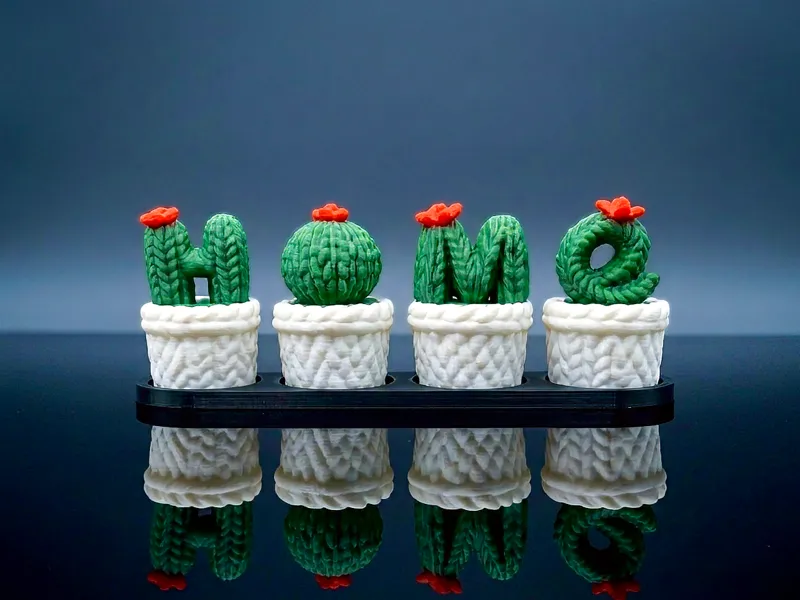 Knit "HOME" Cactus Decor Set