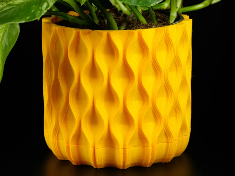 PLANTER WITH TWISTABLE DRIP TRAY - WAVES