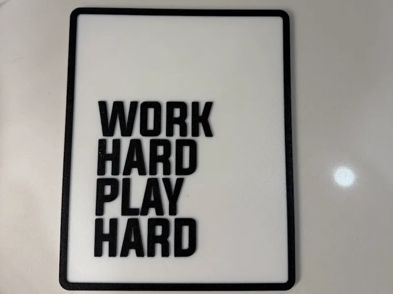 Work Hard Play Hard Sign