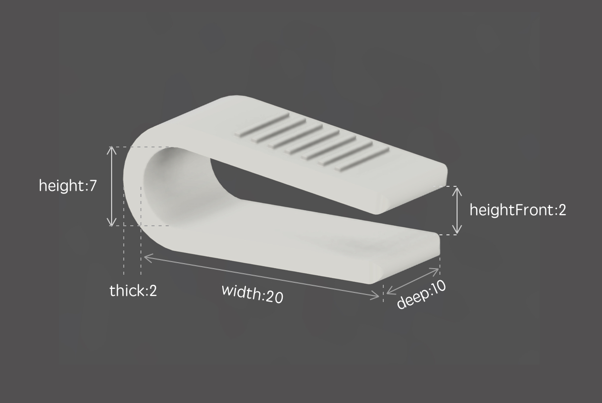 Miniatura 1 do modelo 3D 可定制尺寸的小夹子 - 布料纸张卡片