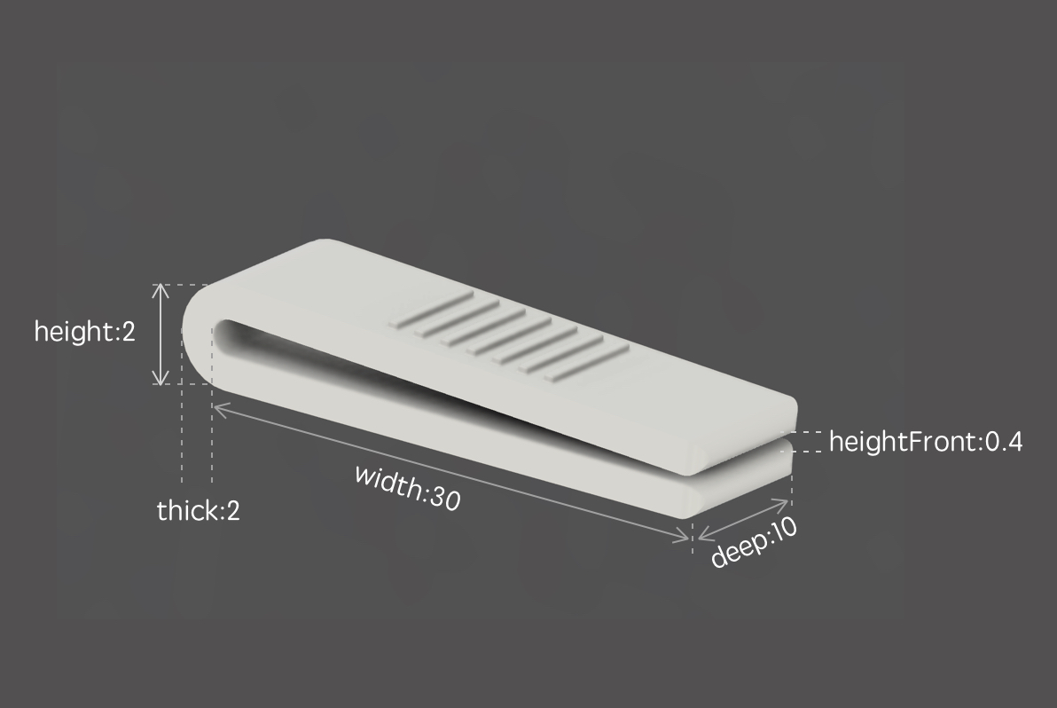 Miniatura 2 do modelo 3D 可定制尺寸的小夹子 - 布料纸张卡片