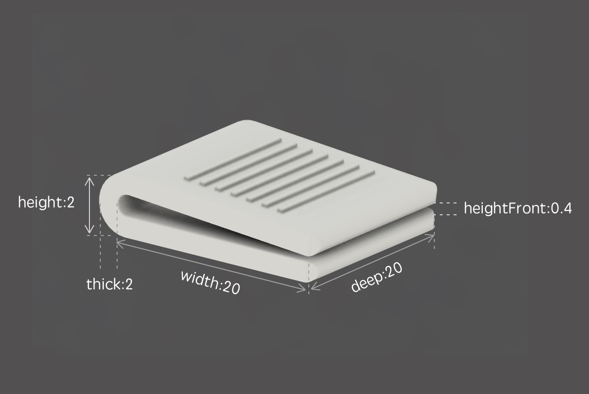 Miniatura 3 do modelo 3D 可定制尺寸的小夹子 - 布料纸张卡片