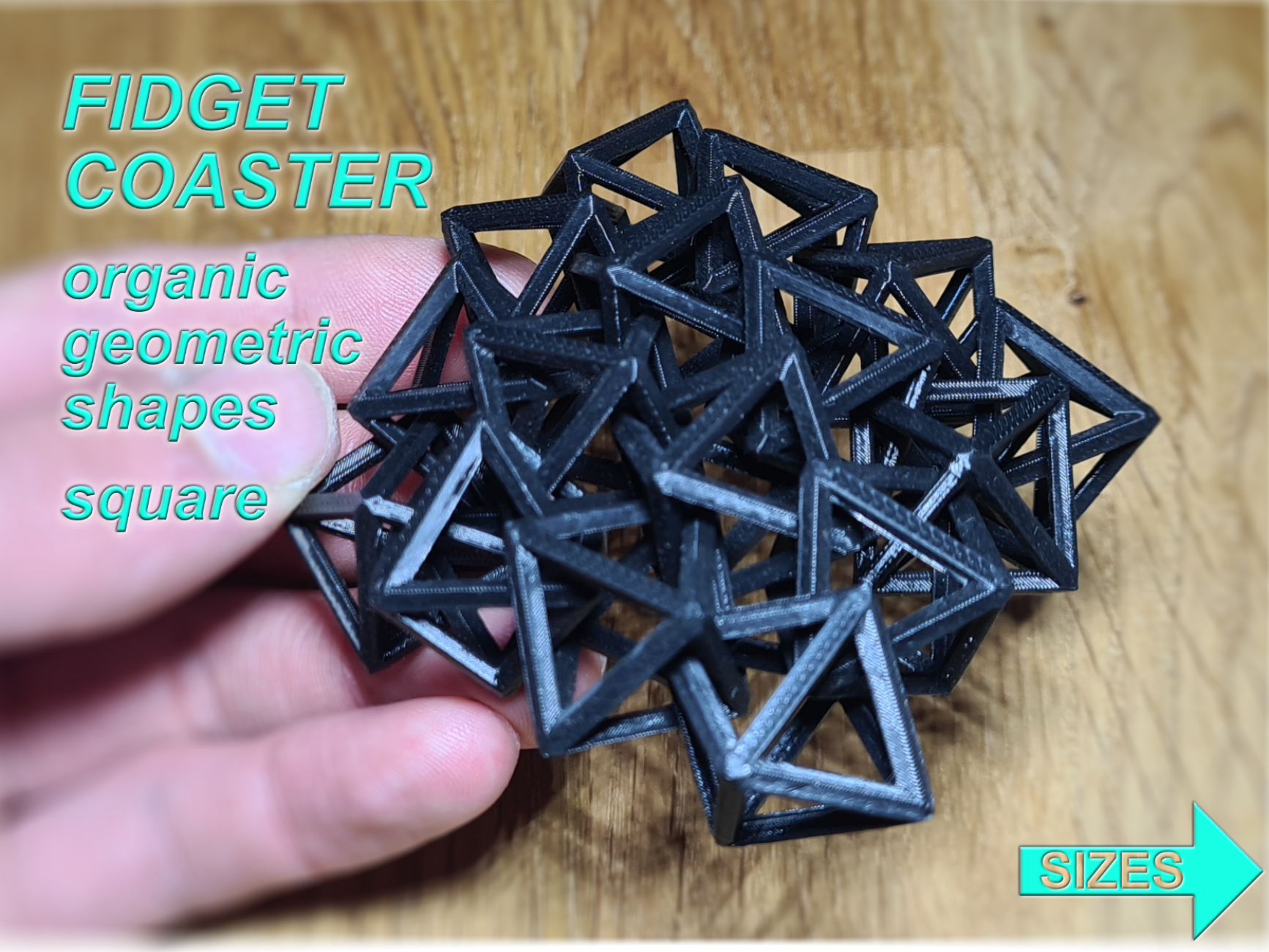 geometrischer Fidget-Untersetzer | quadratisch