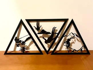Extreme Sports Silhouette Trinagles