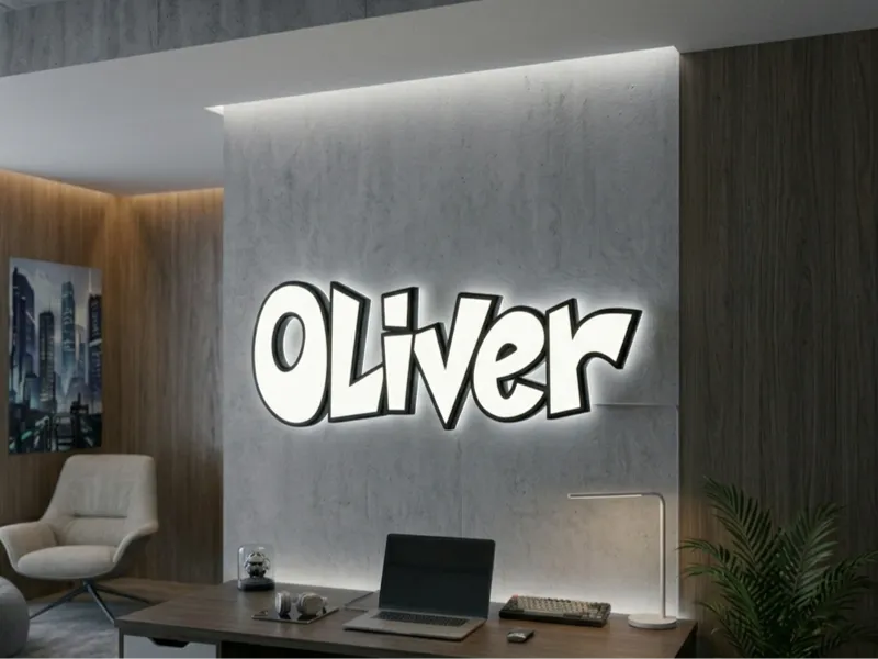 Insegna Led Nome 3D - Custom Lightbox - Oliver